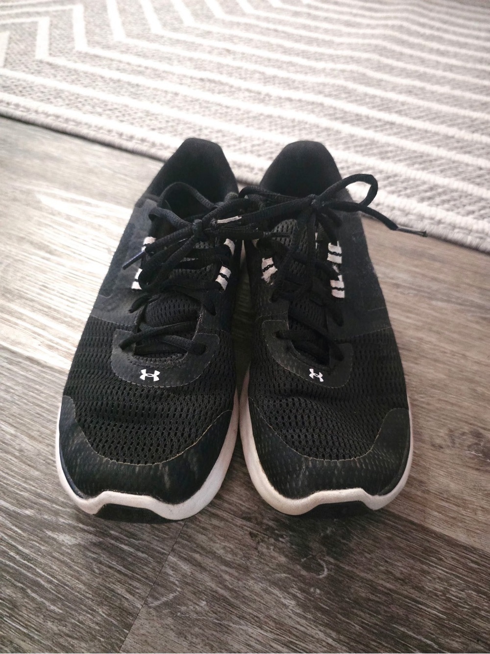 Under Armour Black and White Mesh Training Shoes